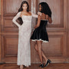 Lacey Snatched Maxi Dress - Creme