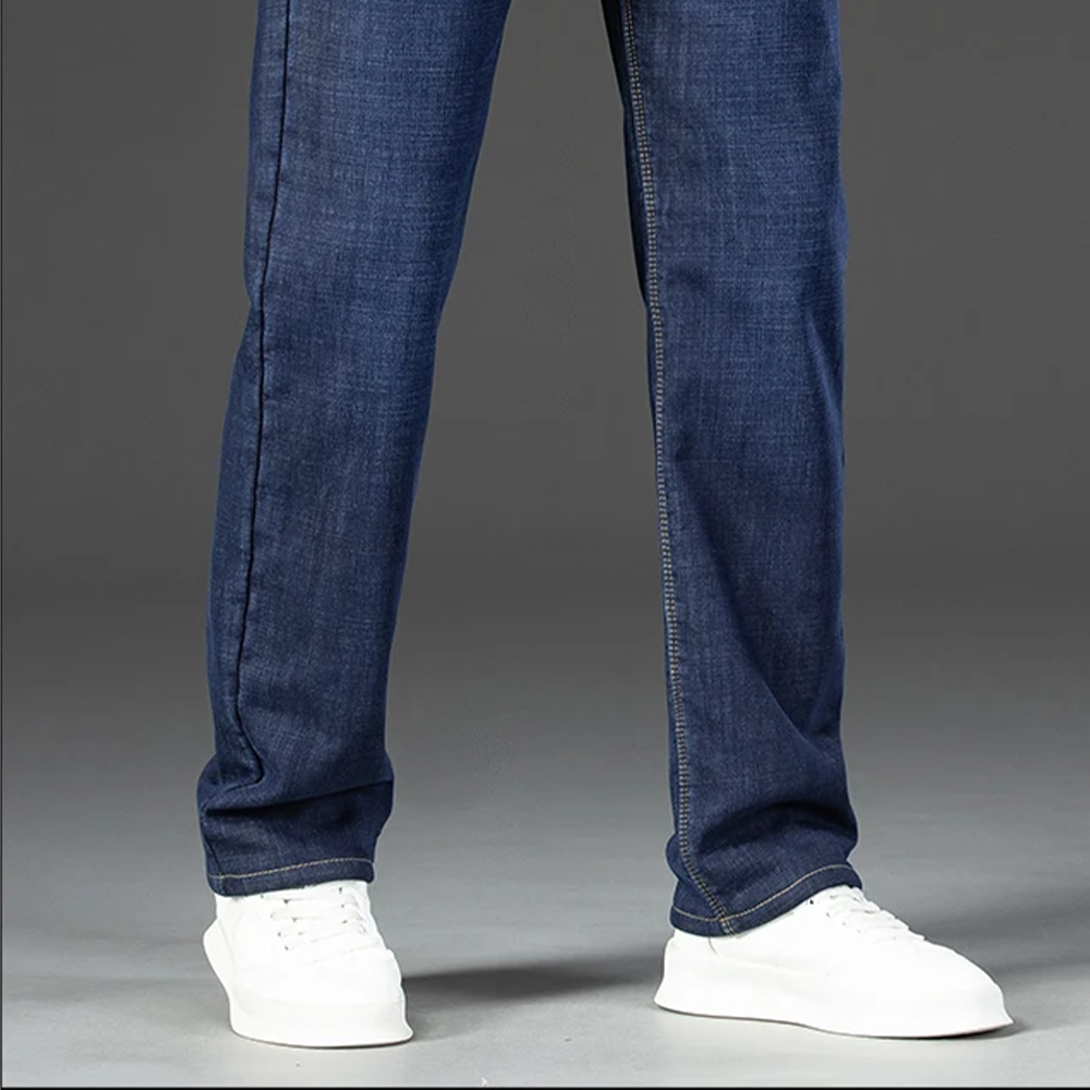 Velvet Thickened Straight Jeans