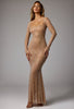 Sheer Long Sleeve Almond Mylk Gown