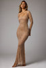 Sheer Long Sleeve Almond Mylk Gown