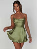 Satin Backless Slip Dress