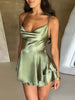 Satin Backless Slip Dress