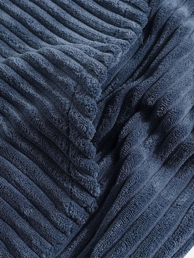 Plush Corduroy Long Sleeve Hoodie