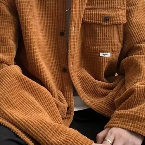 Waffle Knit Corduroy Overshirt