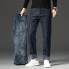 Velvet Thickened Straight Jeans