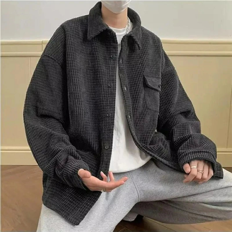 Waffle Knit Corduroy Overshirt