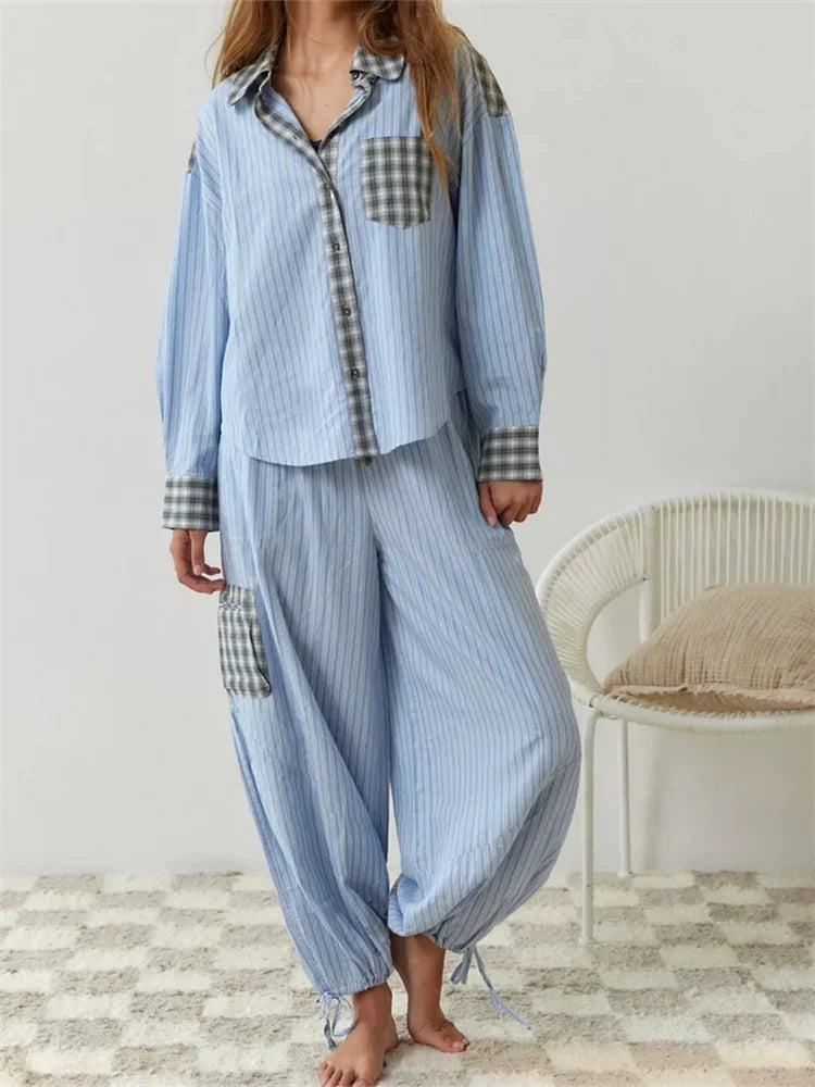 Cozy Plaid Lounge Set - 2 Piece Set