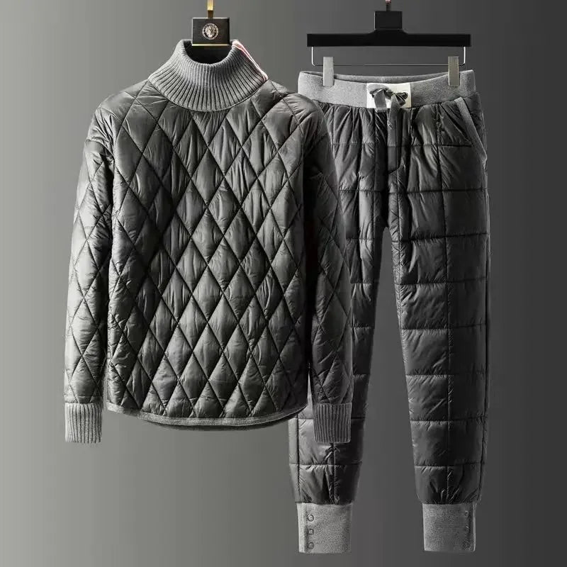 Mens Quilted Winter Sweater Set