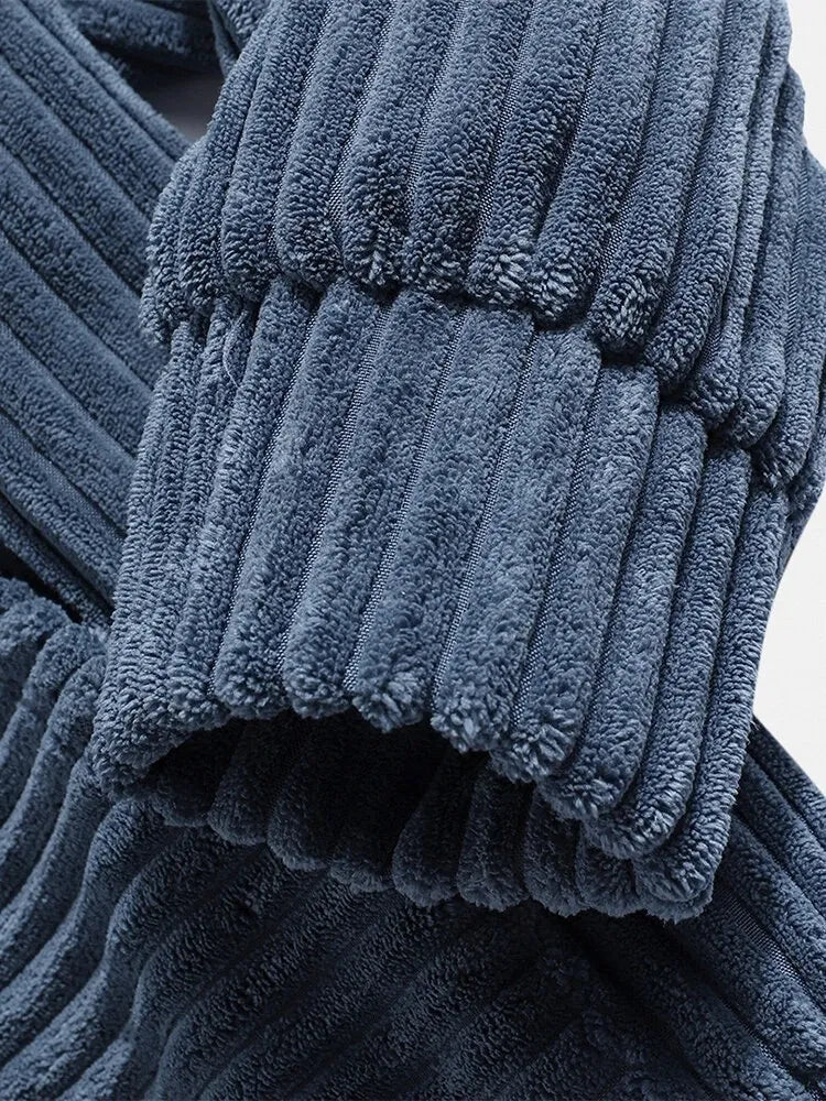Plush Corduroy Long Sleeve Hoodie