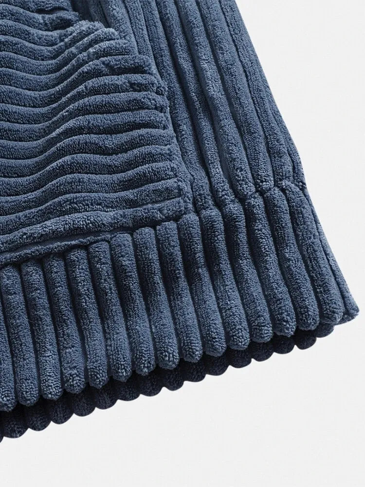 Plush Corduroy Long Sleeve Hoodie