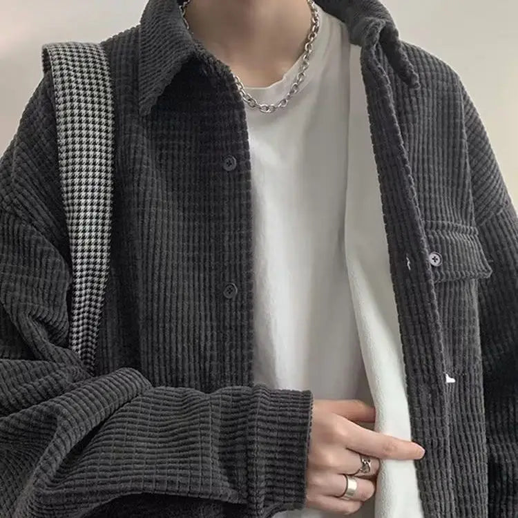 Waffle Knit Corduroy Overshirt