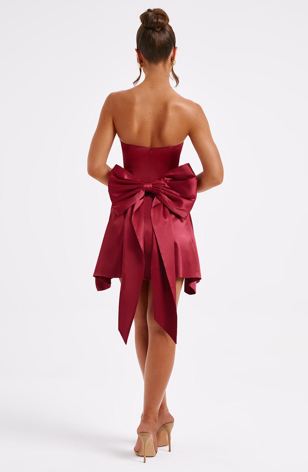 Rosette Mini Dress - Wine