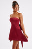 Rosette Mini Dress - Wine