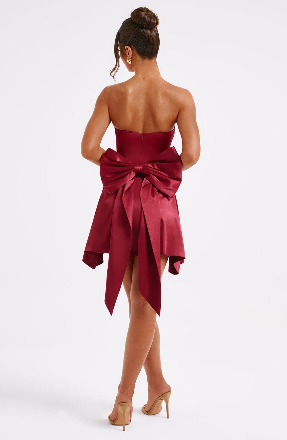 Rosette Mini Dress - Wine