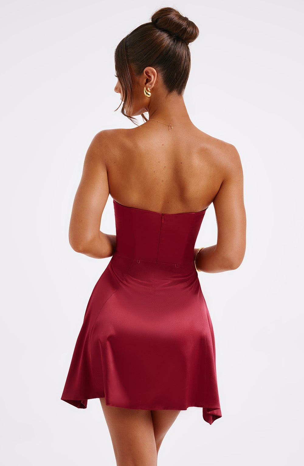 Rosette Mini Dress - Wine