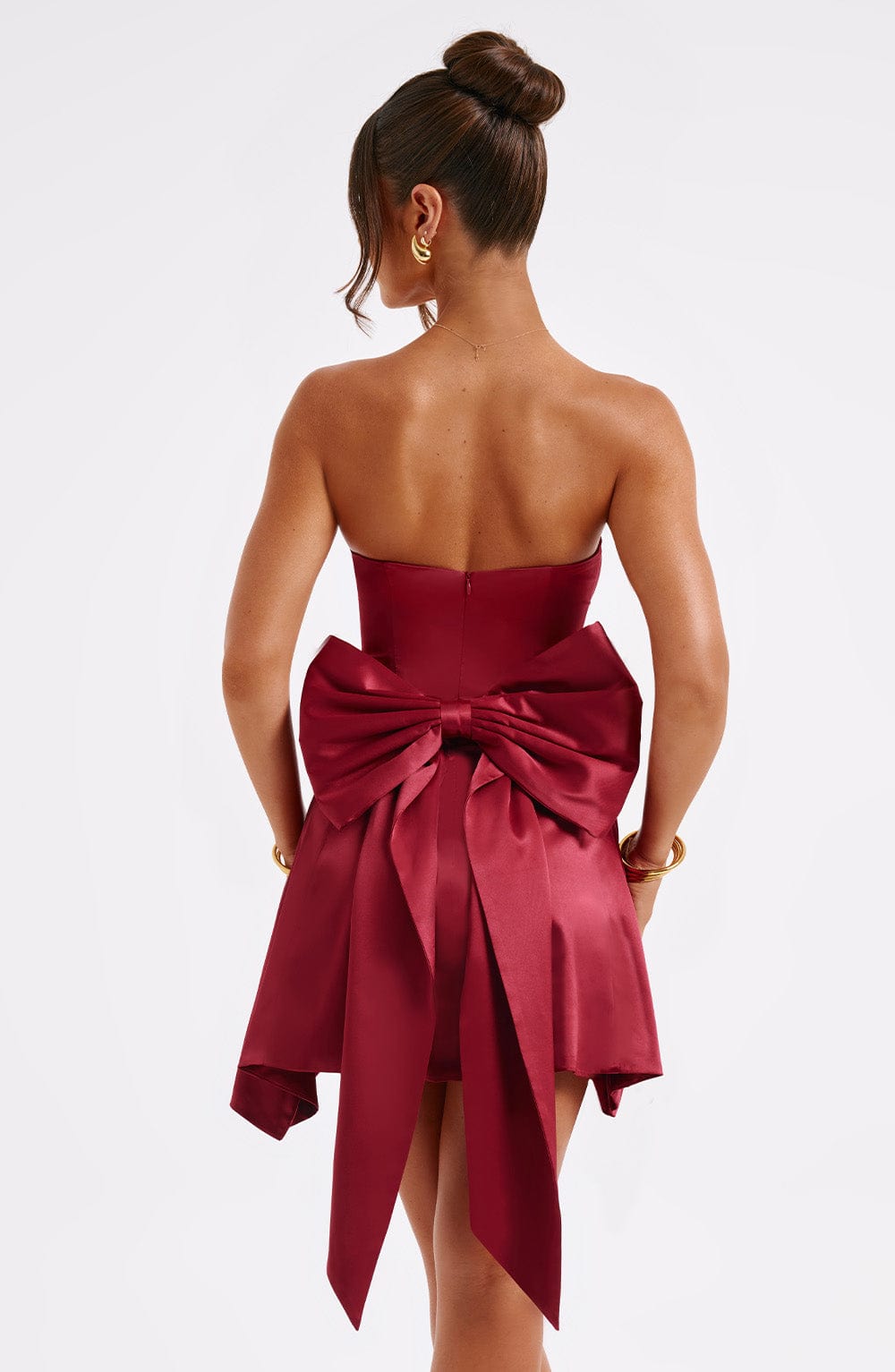 Rosette Mini Dress - Wine
