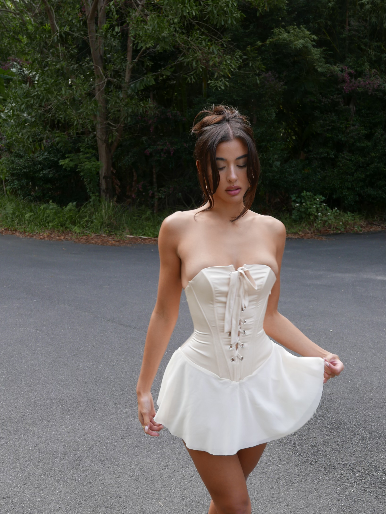 Babeish Corset Mini Dress - Beige